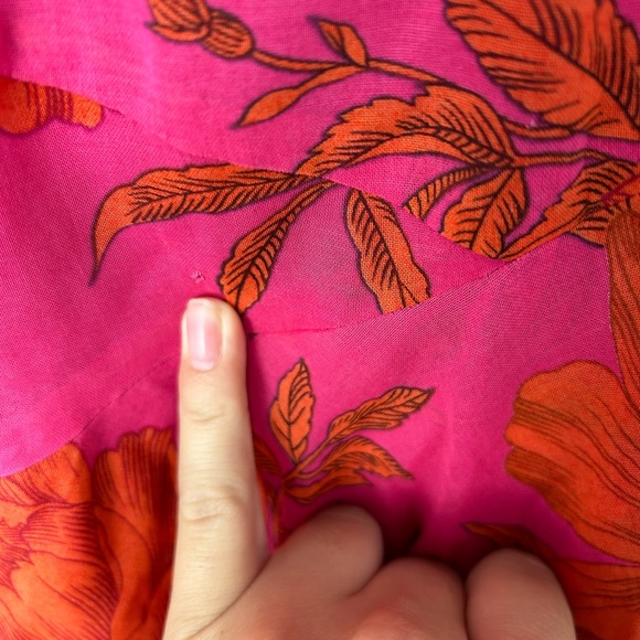 MaxMara Y2K Pink Fuchsia Ruffle Faux Wrap High Waisted MIDI Skirt - Picture 5 of 7